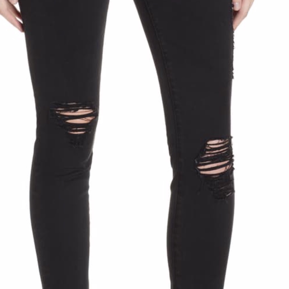 FRAME Denim Black Ripped Le Skinny de Jeanne 30